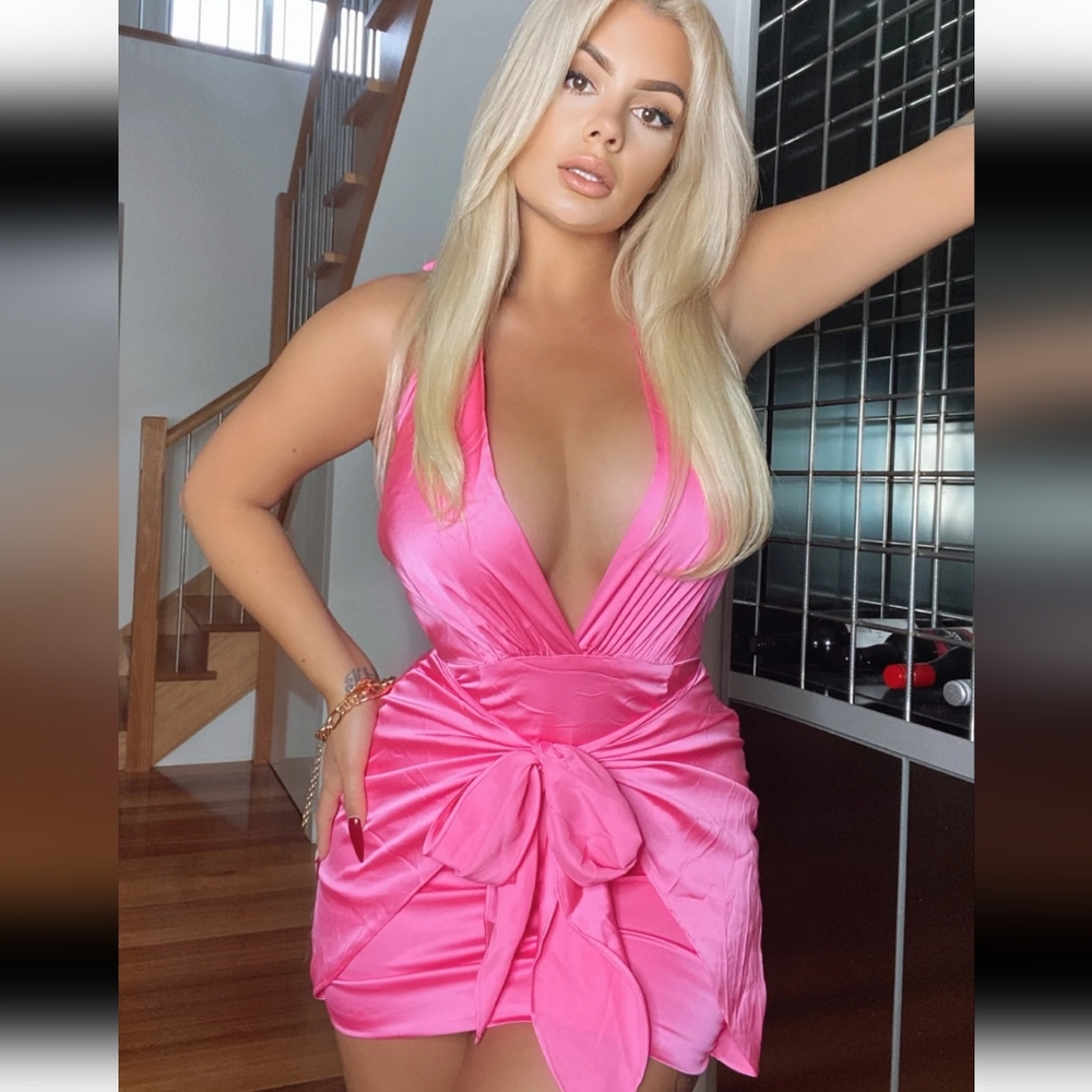 Pink mini dress